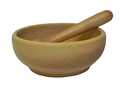 M08 M08 Mörser und Stössel, aus Buchenholz, Gewürzmühle