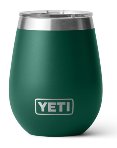 YETI Rambler Weinbecher, Vakuumisoliert, Edelstahl, mit MagSlider-Deckel, Black Forest Green, 10 oz