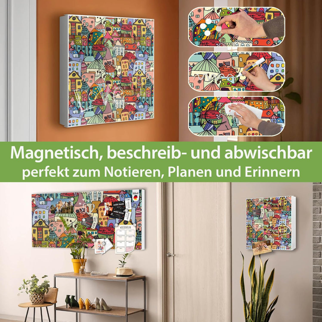 banjado Grosser Schlüsselkasten Metall - Schlüsselbox 30x30cm mit 32 Haken - Schlüsselkasten modern
