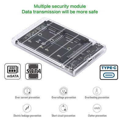 chenyang CY MSATA auf USB C Adapter,Dual MSATA Mini-SATA SSD Karte JOBD Raid0 Span Bridge auf USB C