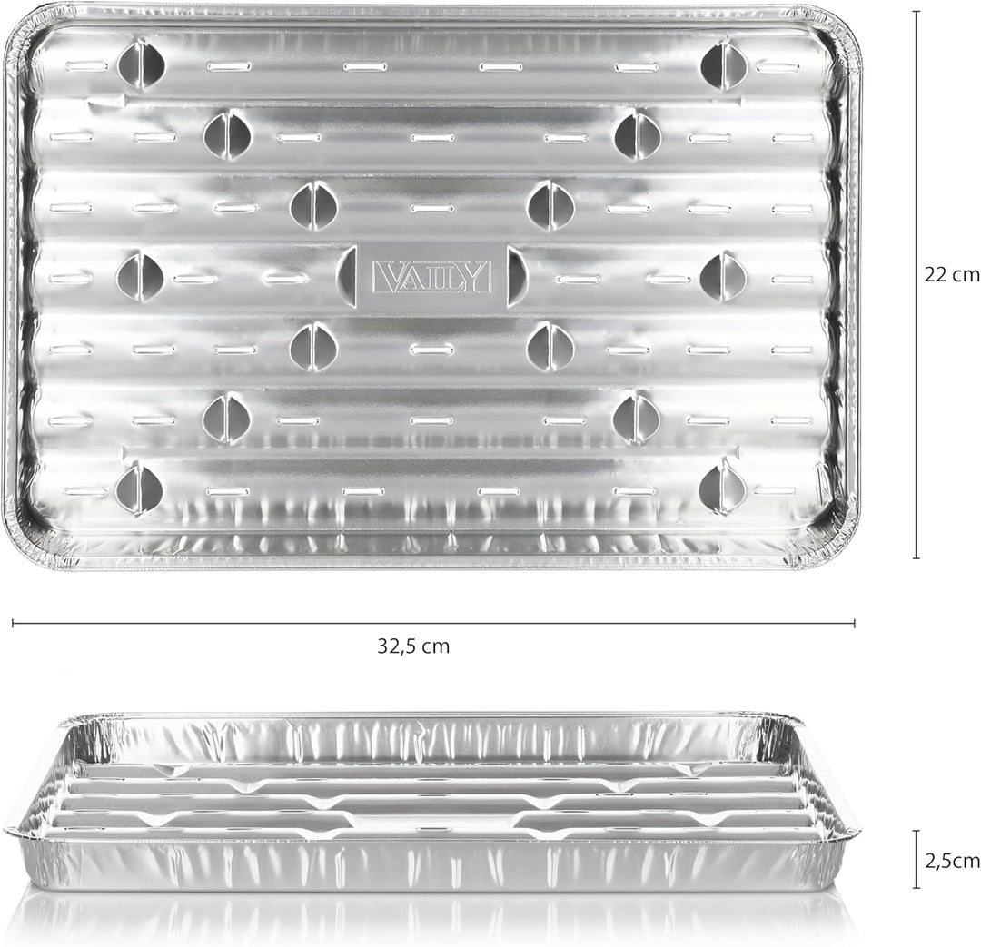 Vaily Alu Grillschalen Grillpfanne 100er Pack - Tropfschale Zubehör für BBQ, Camping und Küche - Alu