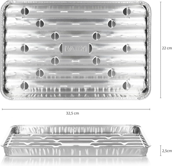 Vaily Alu Grillschalen Grillpfanne 100er Pack - Tropfschale Zubehör für BBQ, Camping und Küche - Alu
