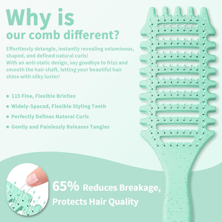 Lockenbürste - Curl Brush & Curly Hair Brush -Haarbürste locken kamm Belüftetes Design, Sanft entwir