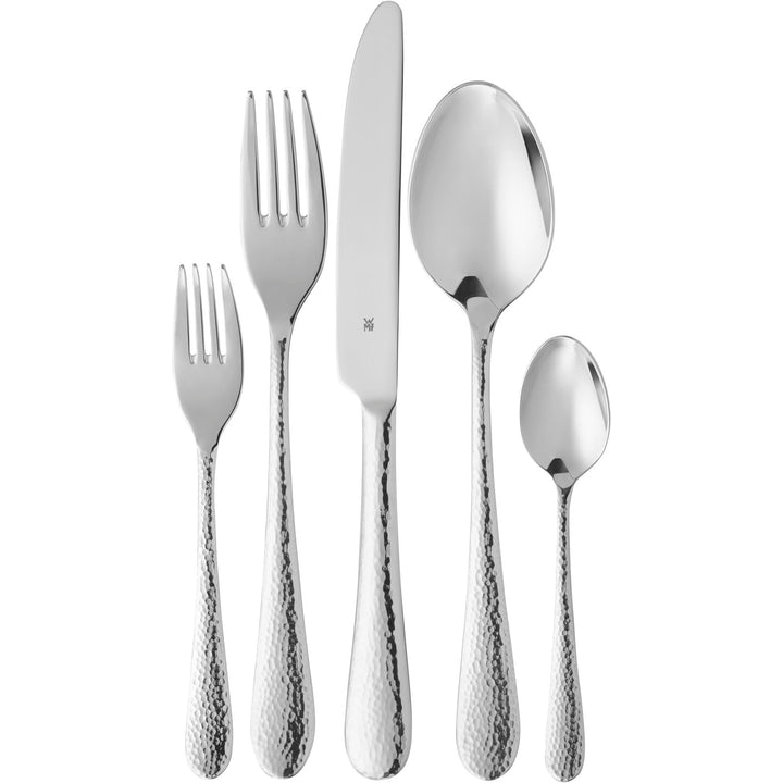 WMF Sitello Besteck Set 6 Personen, Cromargan, Essbesteck Set 30 teilig, Monobloc-Messer, Cromargan