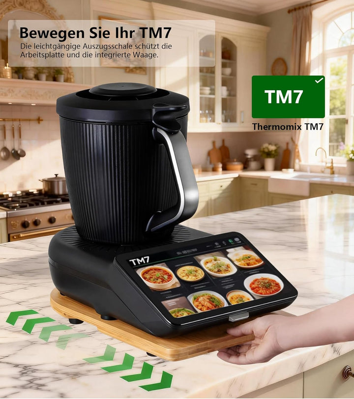 Für Gleitbrett tm7 thermomix zubehör Mit Rädern und Gummifüssen,Sanfte Bewegung, Robust und langlebi