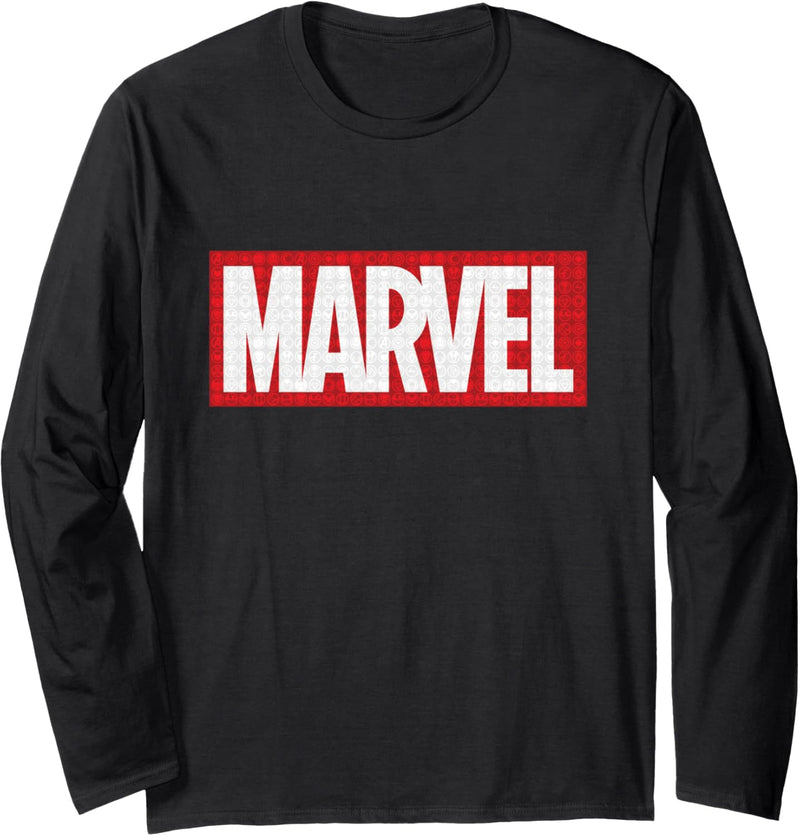 Marvel Classic Logo with Icons Langarmshirt