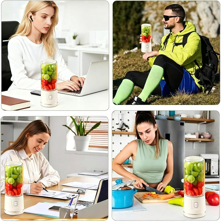 Tragbarer USB-Smoothie-Mixer mit 450ml Glasbecher: Perfekter Mini-Mixer für frische Säfte, Shakes, S