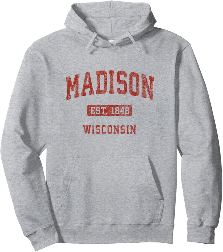 Madison Wisconsin WI Vintage Sportdesign Pullover Hoodie