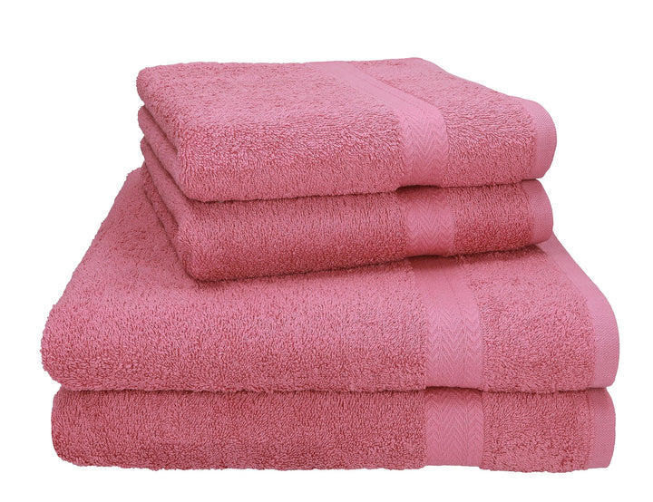 Betz 4-TLG. Handtuch-Set Premium 100% Baumwolle 2 Duschtücher 2 Handtücher Farbe Altrosa, Altrosa