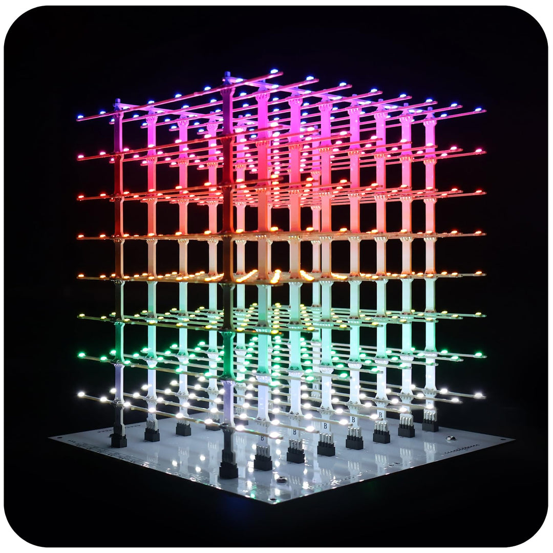 iCubeSmart 3D8P-MULTI, 3D-LED-Würfel-Set, Elektronische Kits, LED Cube Bausatz DIY Kit LED Licht Cub