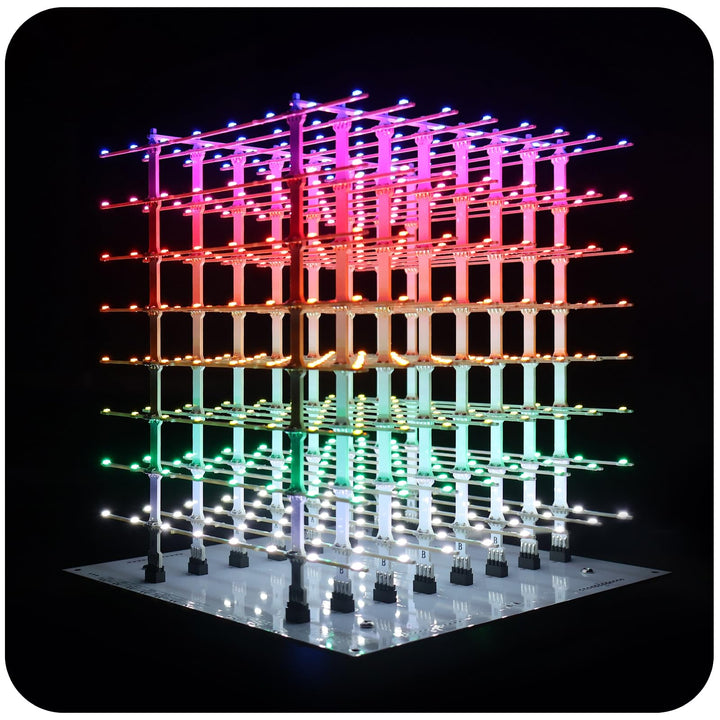 iCubeSmart 3D8P-MULTI, 3D-LED-Würfel-Set, Elektronische Kits, LED Cube Bausatz DIY Kit LED Licht Cub