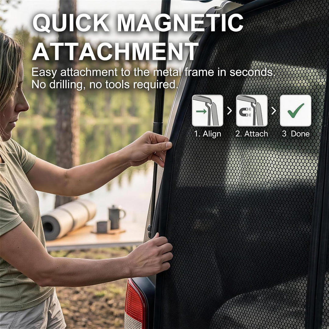 Moskitonetz für VW T5 T6 Heckklappe, Magnetisches Fliegengitter Camping für VW T5 / T6 Heckklappe, f