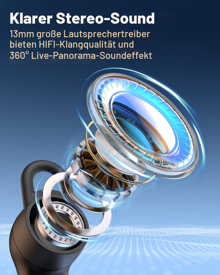 New Bee Bluetooth Headset Ultraleicht Wireless Freisprech Headset V5.1, CVC 8.0 Dual ENC Geräuschunt