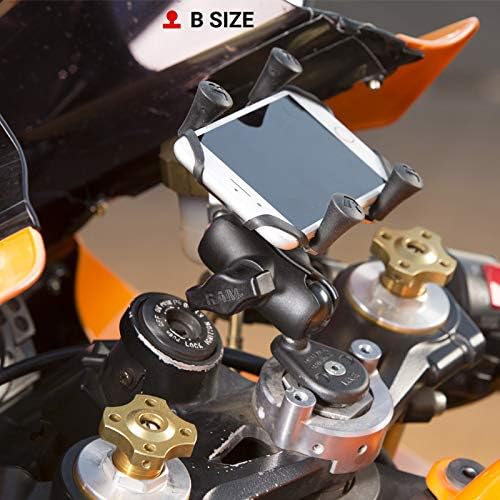 Ram Mount RAM-B-342U Aluminium Motorrad-Gabelschaft-Kugelbasis, Grösse B, Schwarz