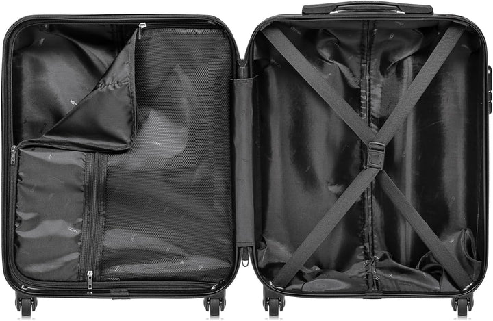 OCHNIK Handgepäck Kabinenkoffer | Farbe: Schwarz | Grösse: S | 56x37x23 cm | Reise-Koffer mit 4 Roll
