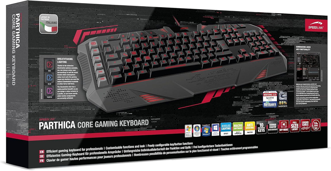 PARTHICA Gaming Keyboard, black - IT Layout IT-Layout, IT-Layout