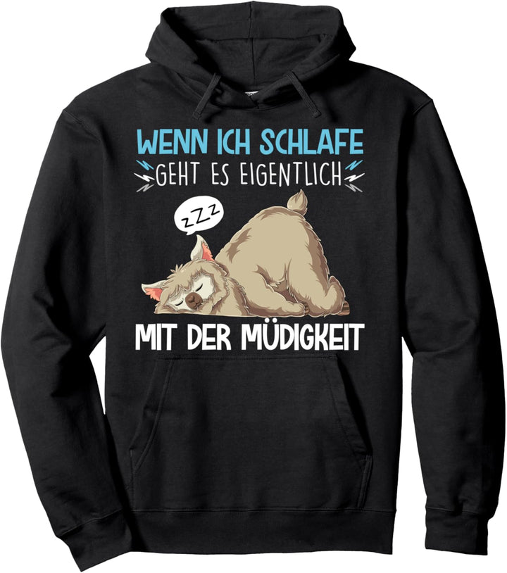 Ich Schlafe Lama Alpaka Schlafen Lustige Sprüche Schlafanzug Pullover Hoodie