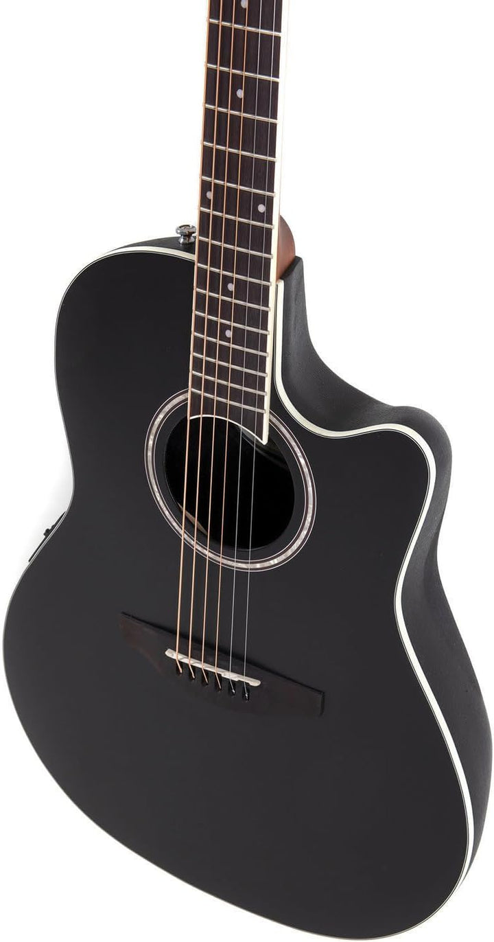 Applause E Akustikgitarre traditional AB28-5S Super Shallow Cutaway black satin AB28-5S black satin,