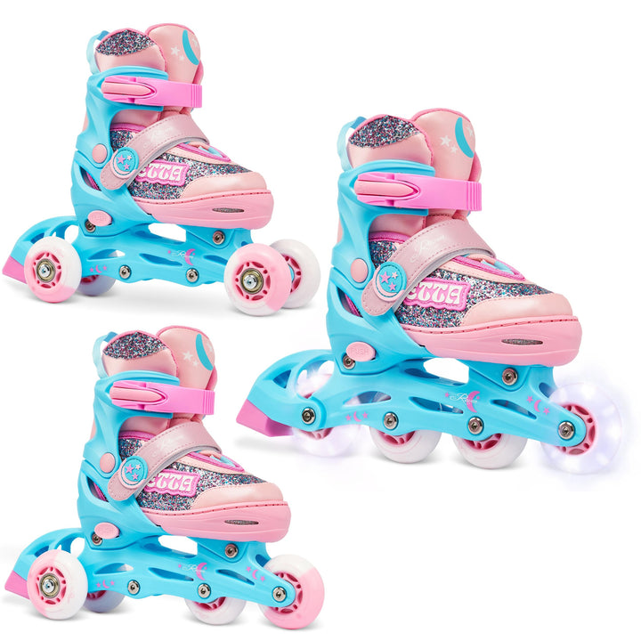 RAVEN 3in1 Inline Skates Triskates Rollschuhe Inliner für Kinder Mädchen verstellbar Geburtstag Gesc