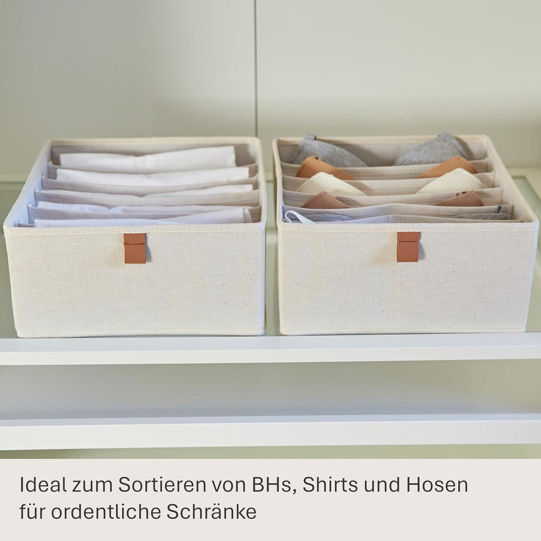 LOVE IT STORE IT Premium Schubladenbox 2-teilig - Kleiderschrank Organizer aus Stoff - Verstärkt mit