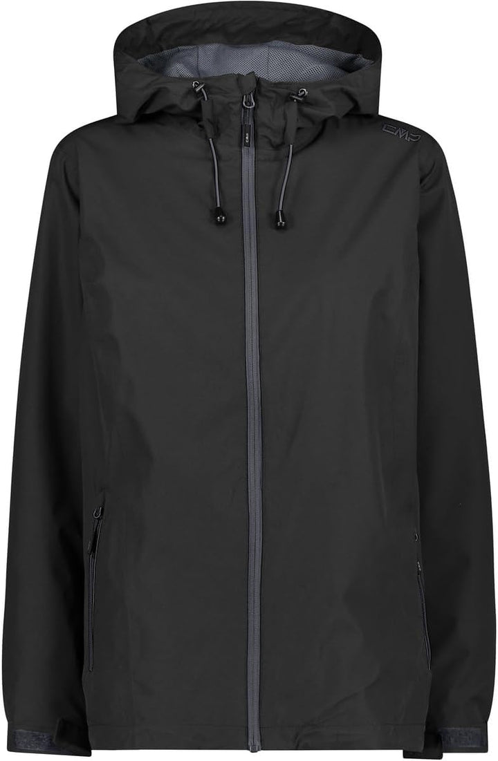 CMP Damen Regenjacke Woman Rain Jacket Fix Hood 50 Schwarz, 50 Schwarz