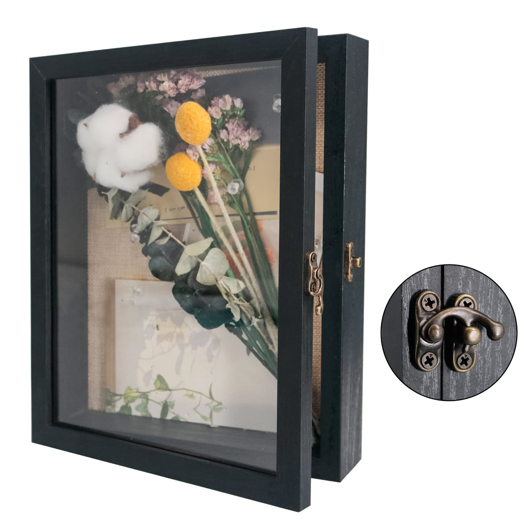 GraduatePro 3D bilderrahmen 20x25 zum befüllen schaukasten Wand für Schwarz Objektrahmen Hochzeit Bo