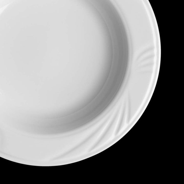Holst Porzellan LUB 123 Porzellan Teller tief 22,5 cm mit Relief Lubin, 0,36 l, 6 Einheiten Modern,
