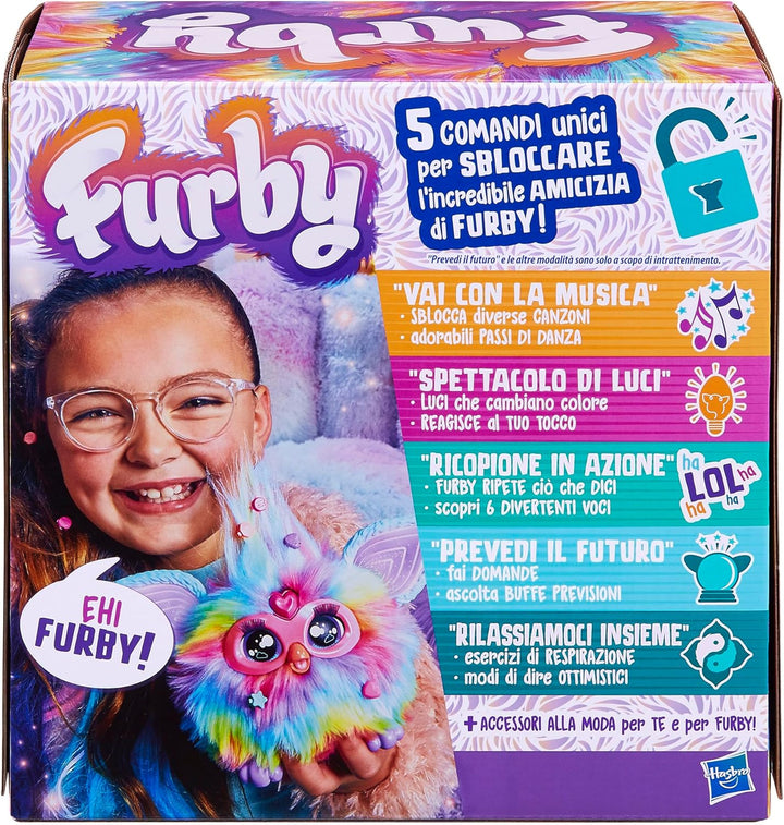 Hasbro Furby Tie Dye Elektronisches Plüschtier für Jungen und Mädchen ab 6 Jahren, Plüschtier mit Ge