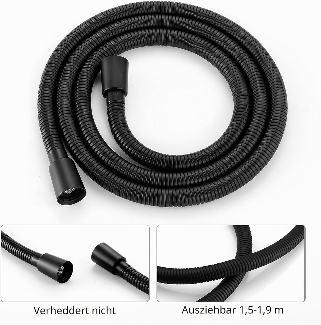 KES Handbrause Duschkopf mit Duschkopfhalterung Duschschlauch Brausekopf Dusche Duschbrause Duschsys