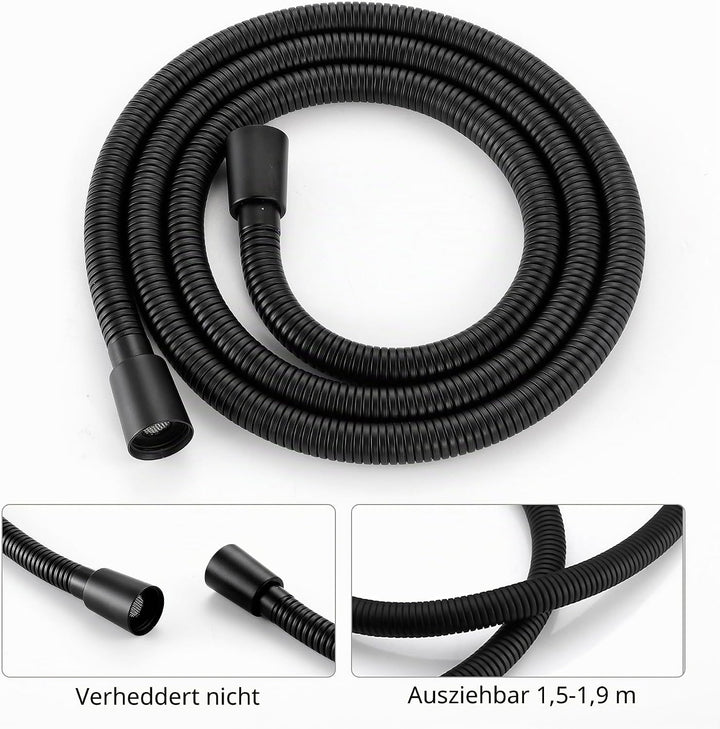KES Handbrause Duschkopf mit Duschkopfhalterung Duschschlauch Brausekopf Dusche Duschbrause Duschsys