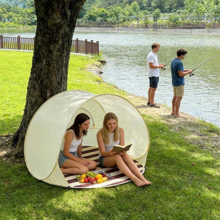 Strandmuschel, Tragbarer UV-Schutz Wasserdichter Sonnenschutz Windschutz Strandzelt Campingzelt Für