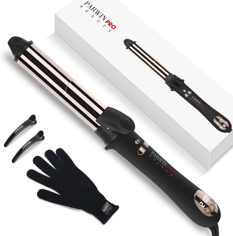 360° Rotierender Lockenstab Automatisch, PARWIN PRO BEAUTY Lockenstab Curling Iron 32mm, Nano-Titan-