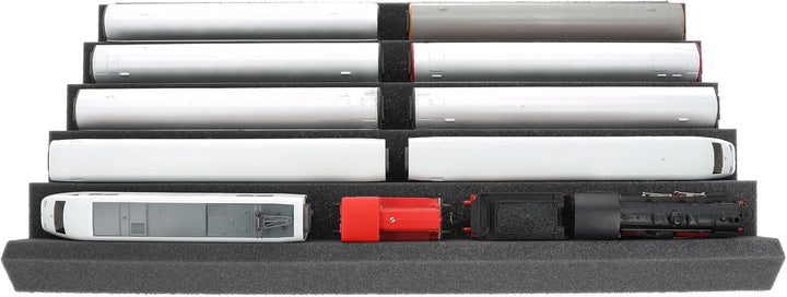 Feldherr EUMEWDA01 Zugliege - Spur H0-5 Fächer für Modelleisenbahn Loks, Waggons und Fahrzeuge, Anza