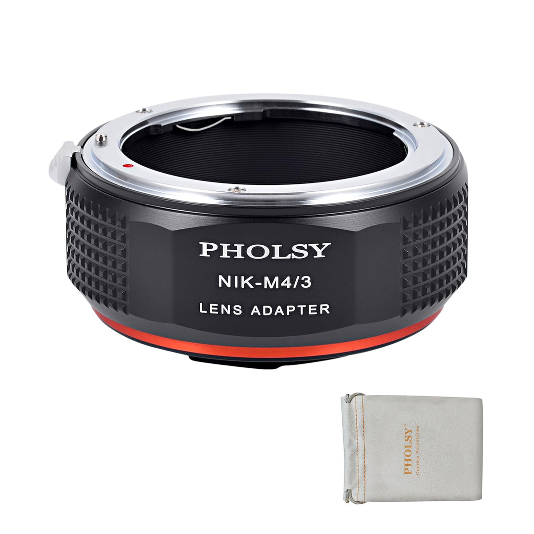 PHOLSY Objektivadapter Nikon F auf MFT für Nikkor AI/F/AIS/AF/AF-I/AF-S Objektiv auf M4/3 Micro 4/3