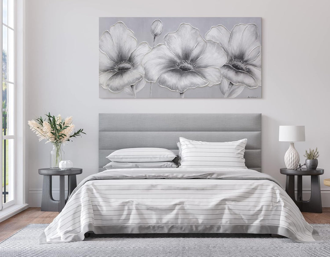 YS-Art XXL Abstrakt Acryl Gemälde auf Leinwand handgemalt Blumen Wandbilder Wohnzimmer moderne minim