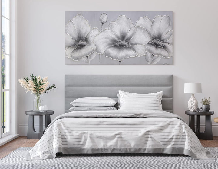 YS-Art XXL Abstrakt Acryl Gemälde auf Leinwand handgemalt Blumen Wandbilder Wohnzimmer moderne minim