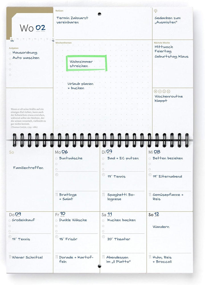 weekview Haushaltsplaner | undatiert | Manage jetzt die Themen Hausarbeit, Menüplanung, Vorratshaltu