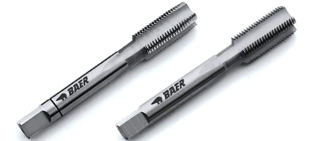 BAER HSSG Handgewindebohrer 2-tlg. Satz G (BSP) 1/4 x 19 - Handgewindebohrer Set - Rohrgewinde - Gew