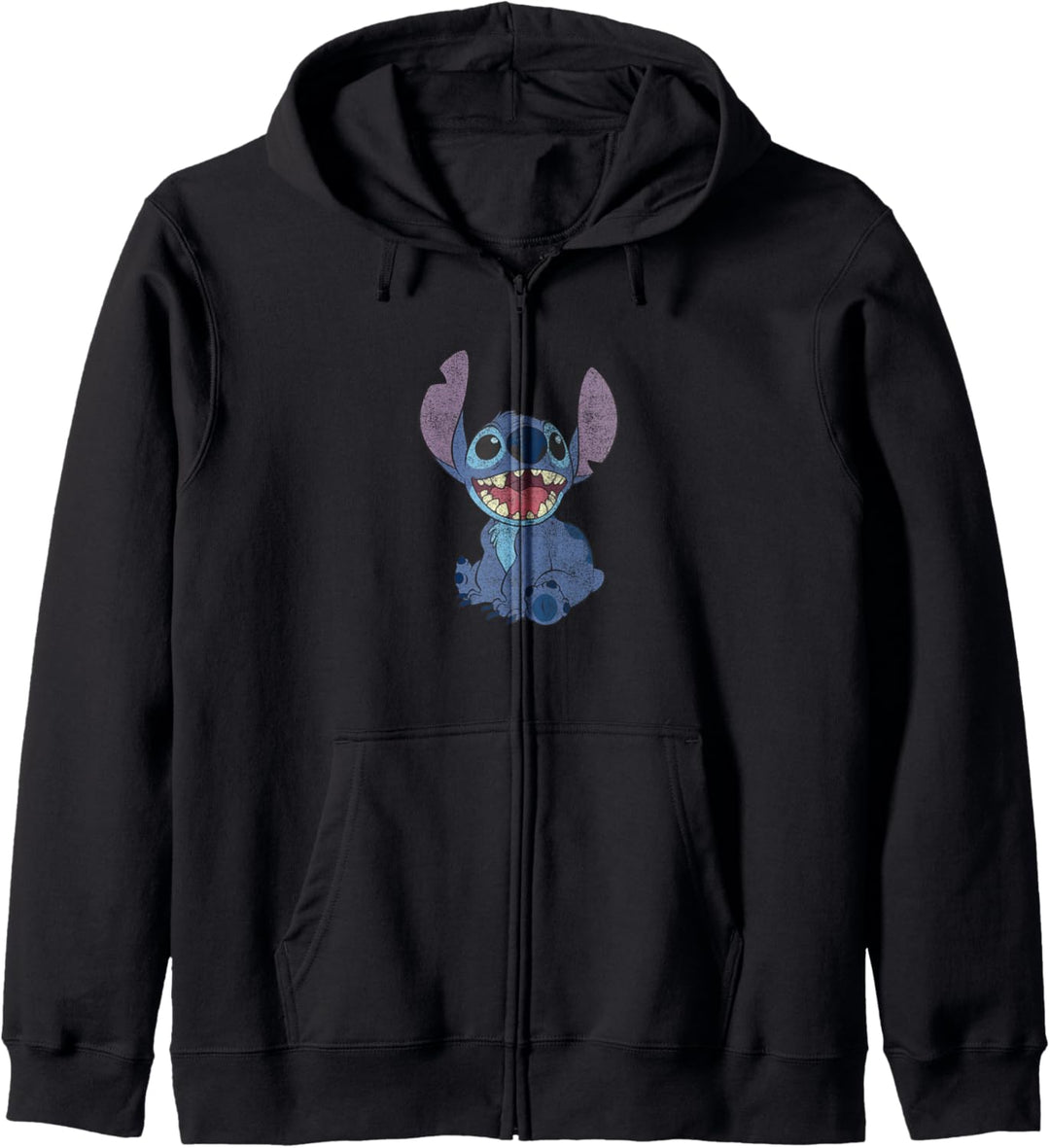 Disney Lilo & Stitch Sitting Smiling Distressed Mouth Open Kapuzenjacke