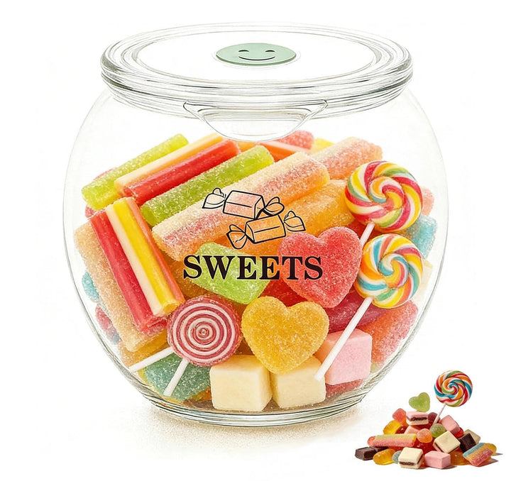 Keksdose mit Deckel,Candy bar zubehör,Süssigkeiten glas,Bonbonglas,PET transparent,Vorratsdose für K