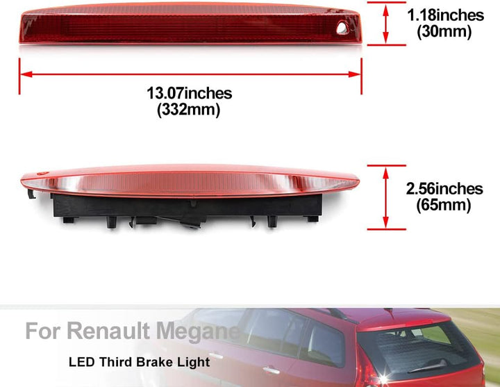 NSLUMO Rote Linse rote LED 3rd dritte Bremsleuchte fur Ren/ault Megane II MK2 Kombi hinten mittig ho