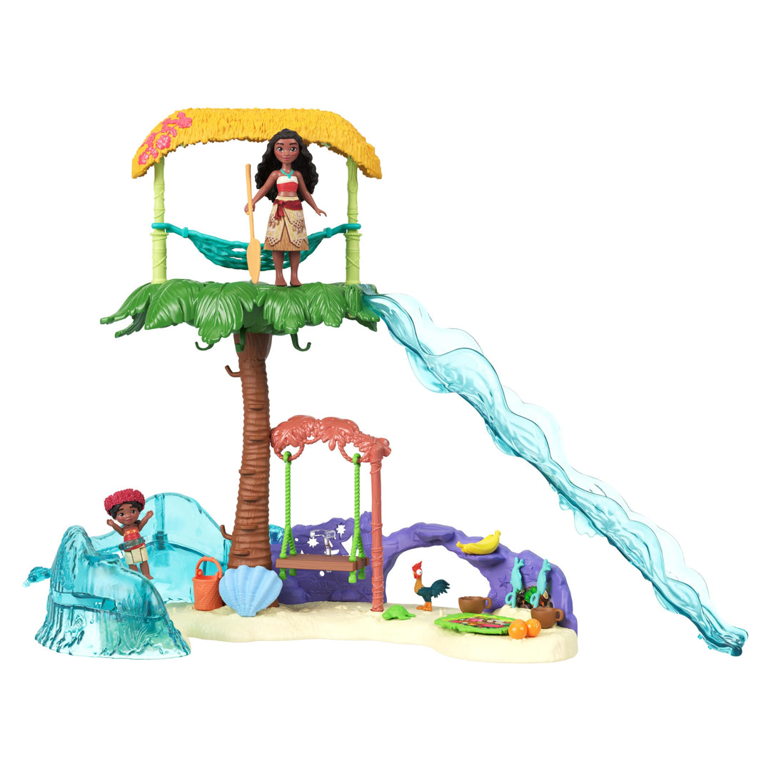 Mattel Disney Vaiana 2 Spielzeuge, Vaianas Inselabenteuer-Spielset mit kleinen Vaiana- und Simea-Pup