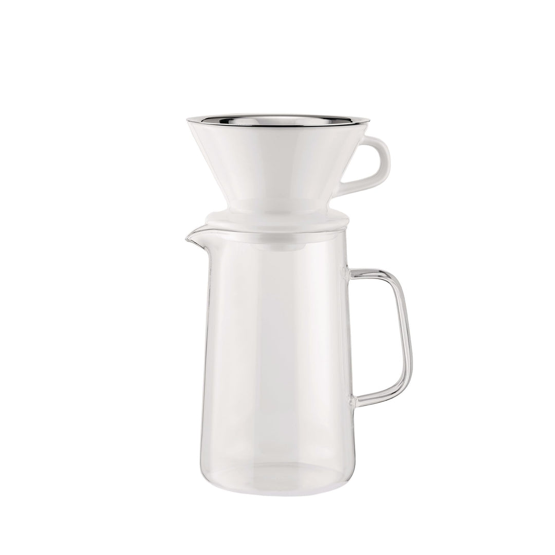 Alessi Slow coffee KT01S1 - Design Slow Coffee-Set Bestehend aus Kanne aus Pyrex-Glas, Filterhalter