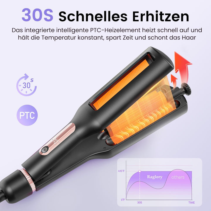 22/25/32/38mm Einstellbar Welleneisen für Haare - 4 In 1 Beach Waves Lockenstab, 3 Fässer Lockeneise