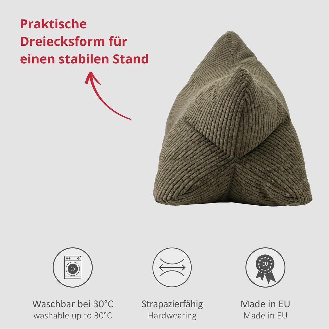 liebling Cord Lesekissen für Bett und Sofa, Bücherkissen, Lesehilfe, 40x25 cm, Leseknochen, Serie Ve