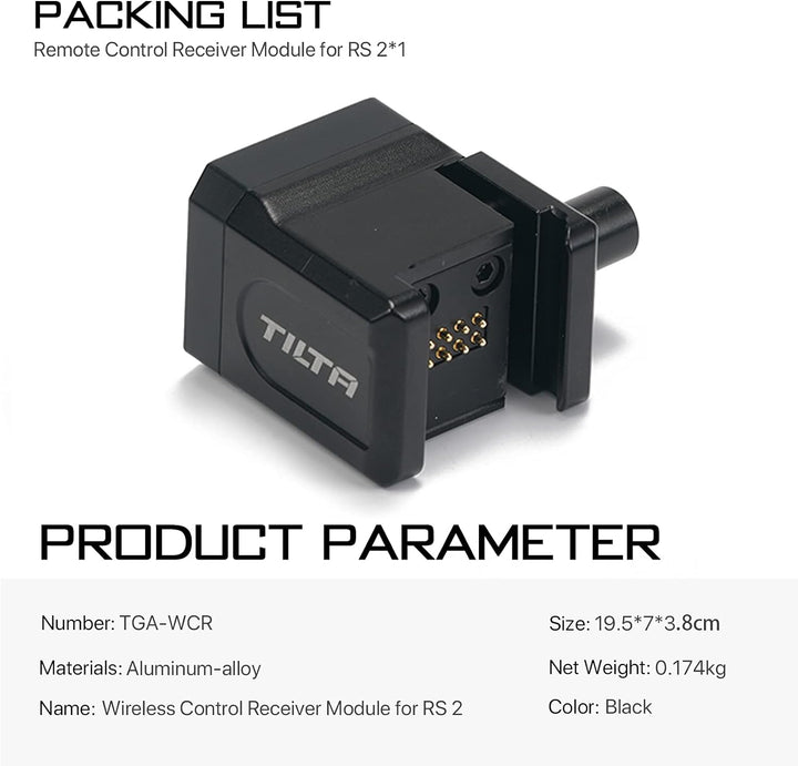 Tilta Wireless Control Empfängermodul Kompatibel mit DJI RS 2,RS 3 PRO - Schwarz TGA-WCR