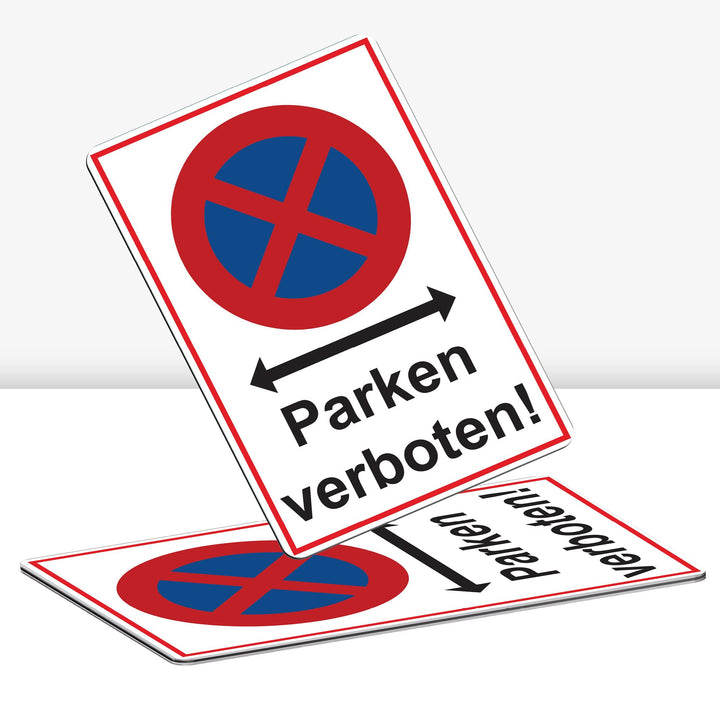 2 Stück XXL Absolutes Halteverbot Schild 40 x 30 cm Alu 3mm Alu-Dibond stabile Aluminiumverbundplatt