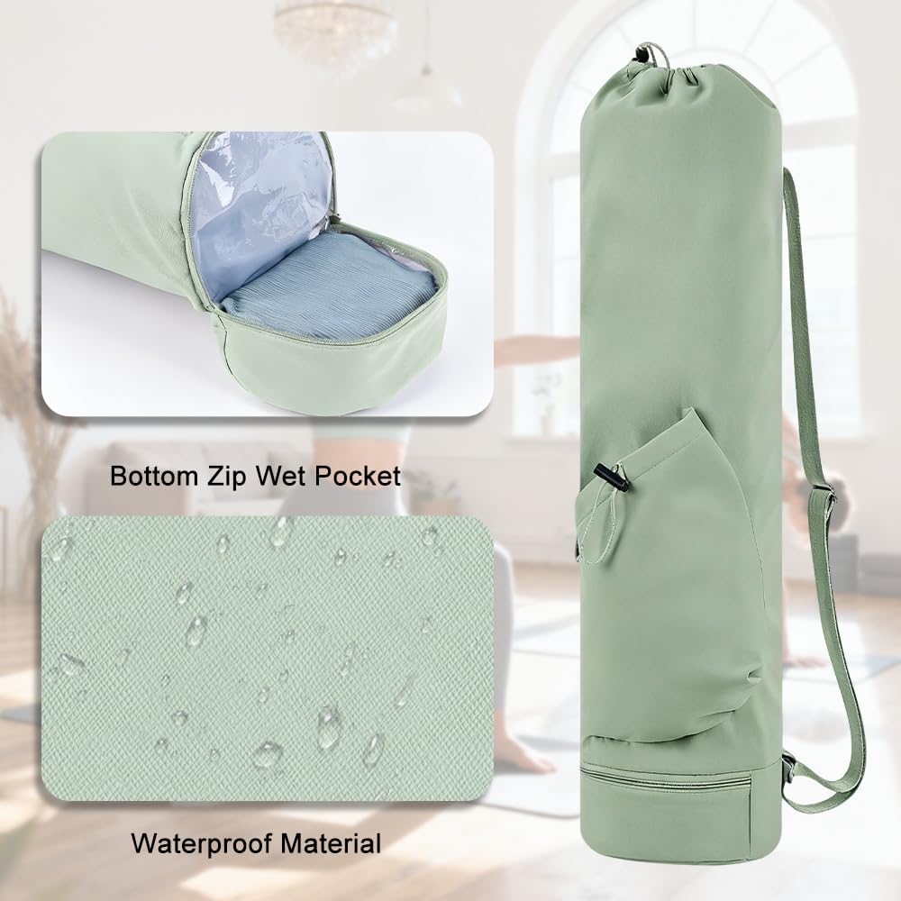 Yogatasche, Yogamatte Tasche mit Verstellbarem Schultergurt Yoga Tasche Gross mit Nassfach und Flasc