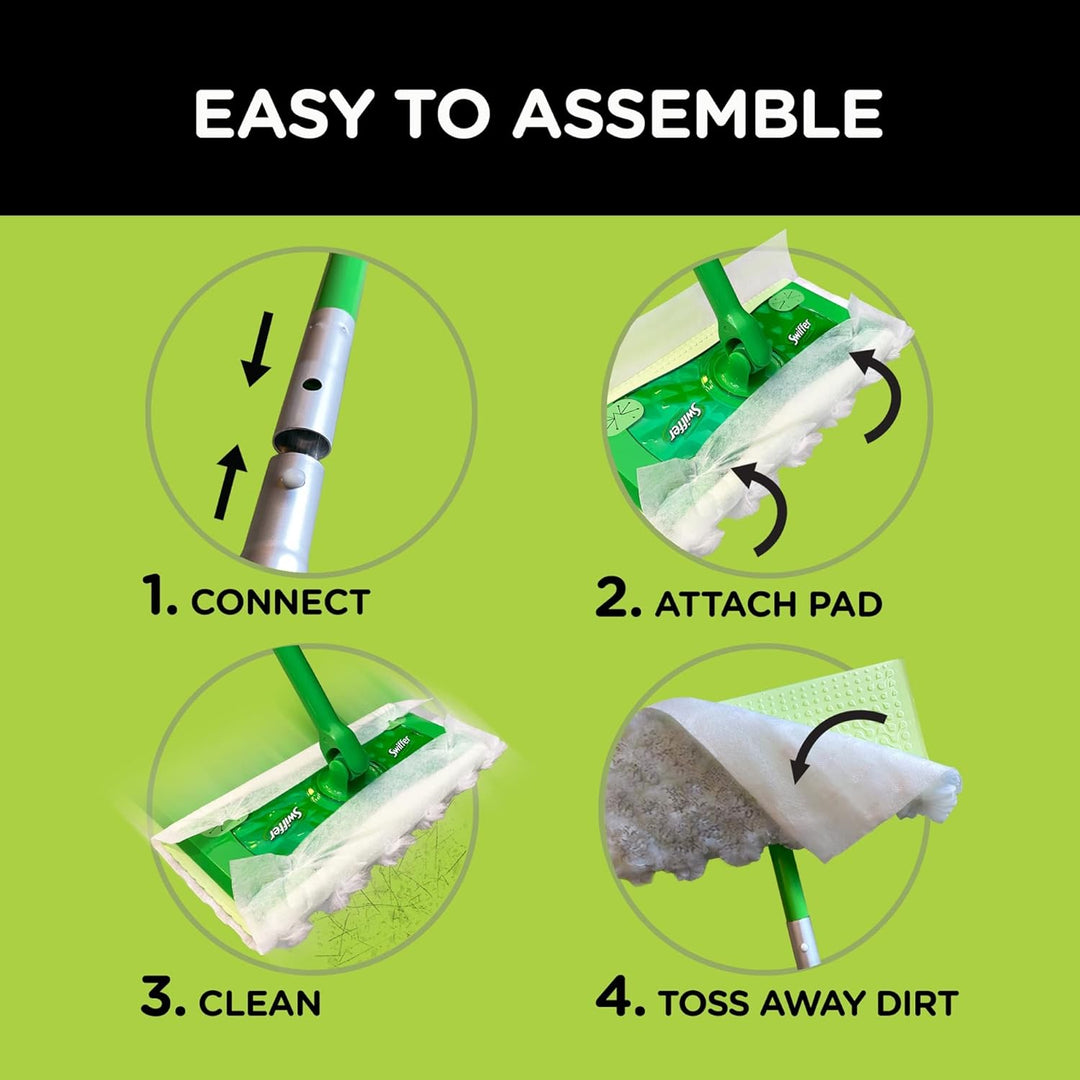 Swiffer PG-7631 Sweeper 2-in-1-Starter-Kit für Bodenreiniger mit Mopp und Besen