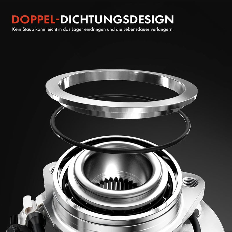 Frankberg Radnabe Radlagersatz Vorne Links Rechts Kompatibel mit A6 4F2 C6 2.0L-4.2L 2004-2011 A6 Av